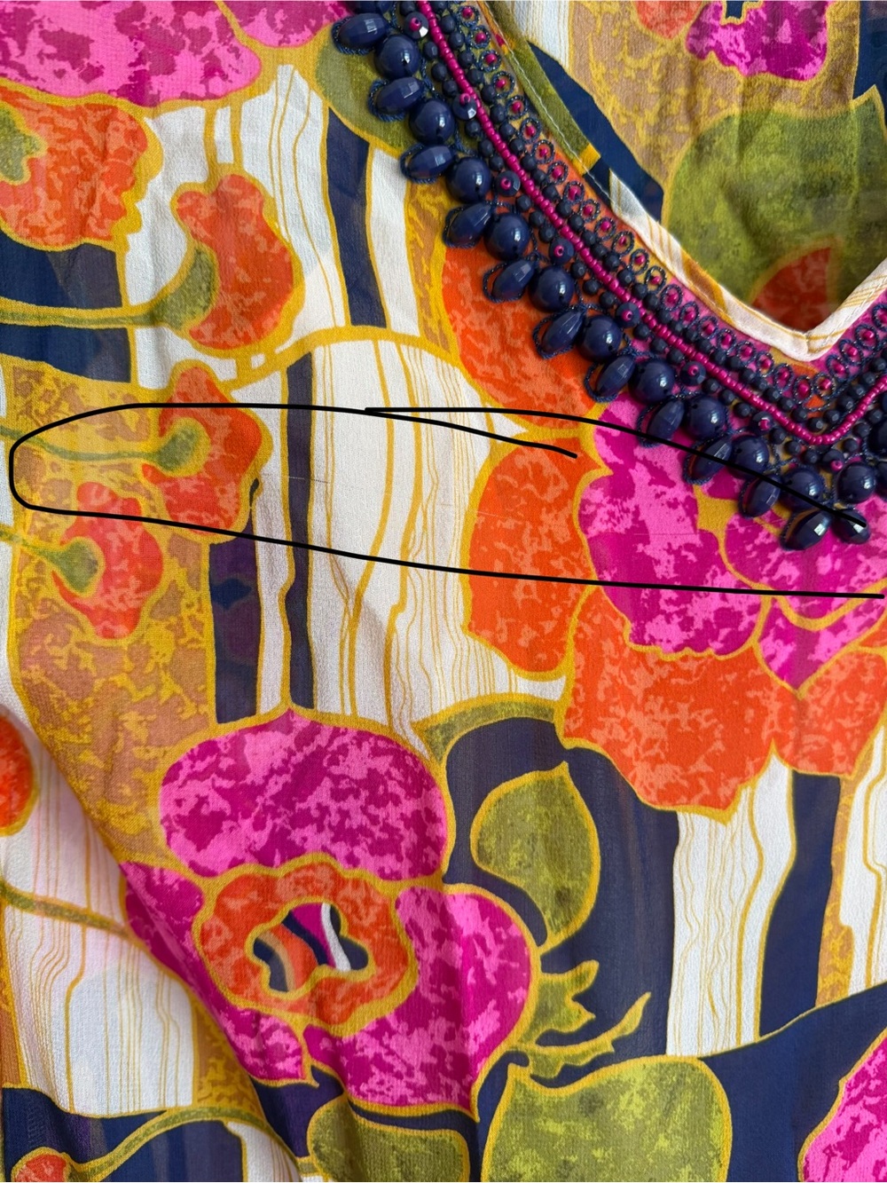 Trina Turk Resort 2016 Runway Silk Floral Maxi Caftan Dress Multi M - Picture 9 of 12